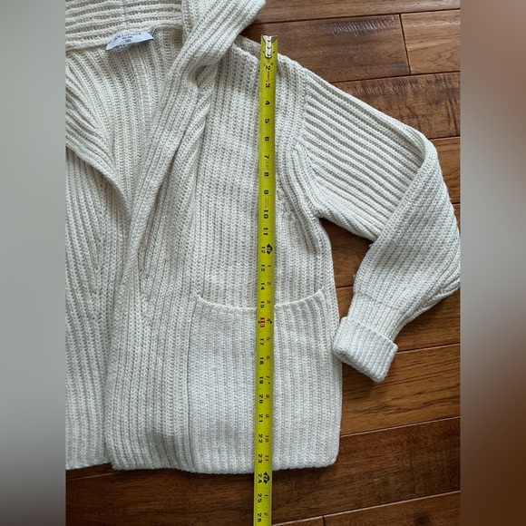 M.M. Lafleur Ivory Cardigan Sweater, Cotton/Merino Wool/Nylon Blend, XS/S - Picture 7 of 9